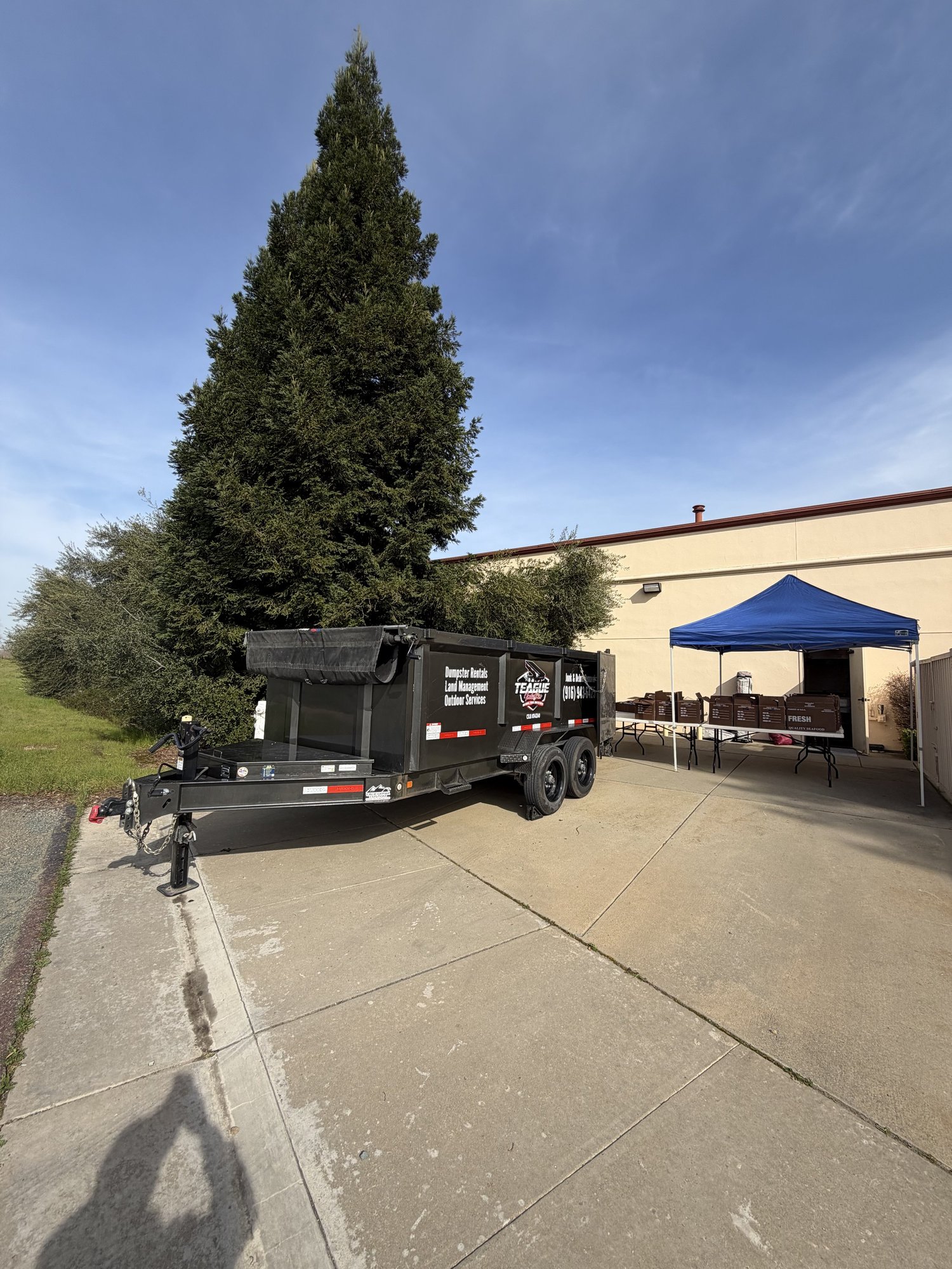 Teague Industries dump trailer at a completed job